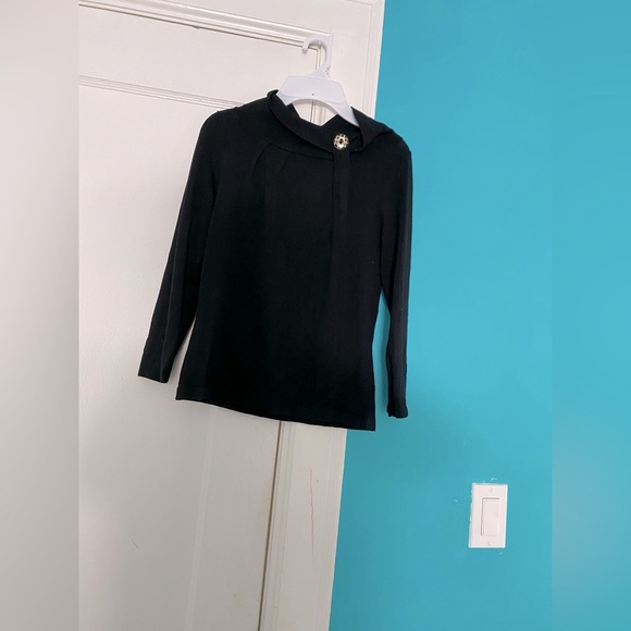 RAYON Long sleeve blouse girls size M color black good condition - Picture 2 of 5